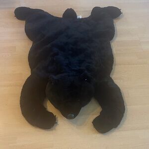 Chrisha Creations Playful Plush Black Bear Rug/Blanket 1999...48 Inches RARE